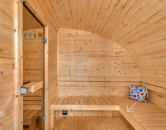sauna uvnitř druhá místnost